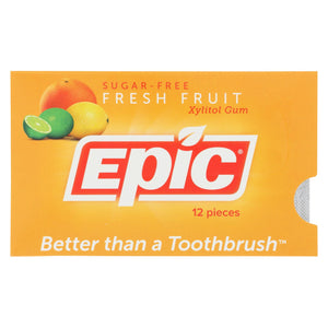 Epic Dental - Xylitol Gum - Fresh Fruit - 12 Count - 1 Case