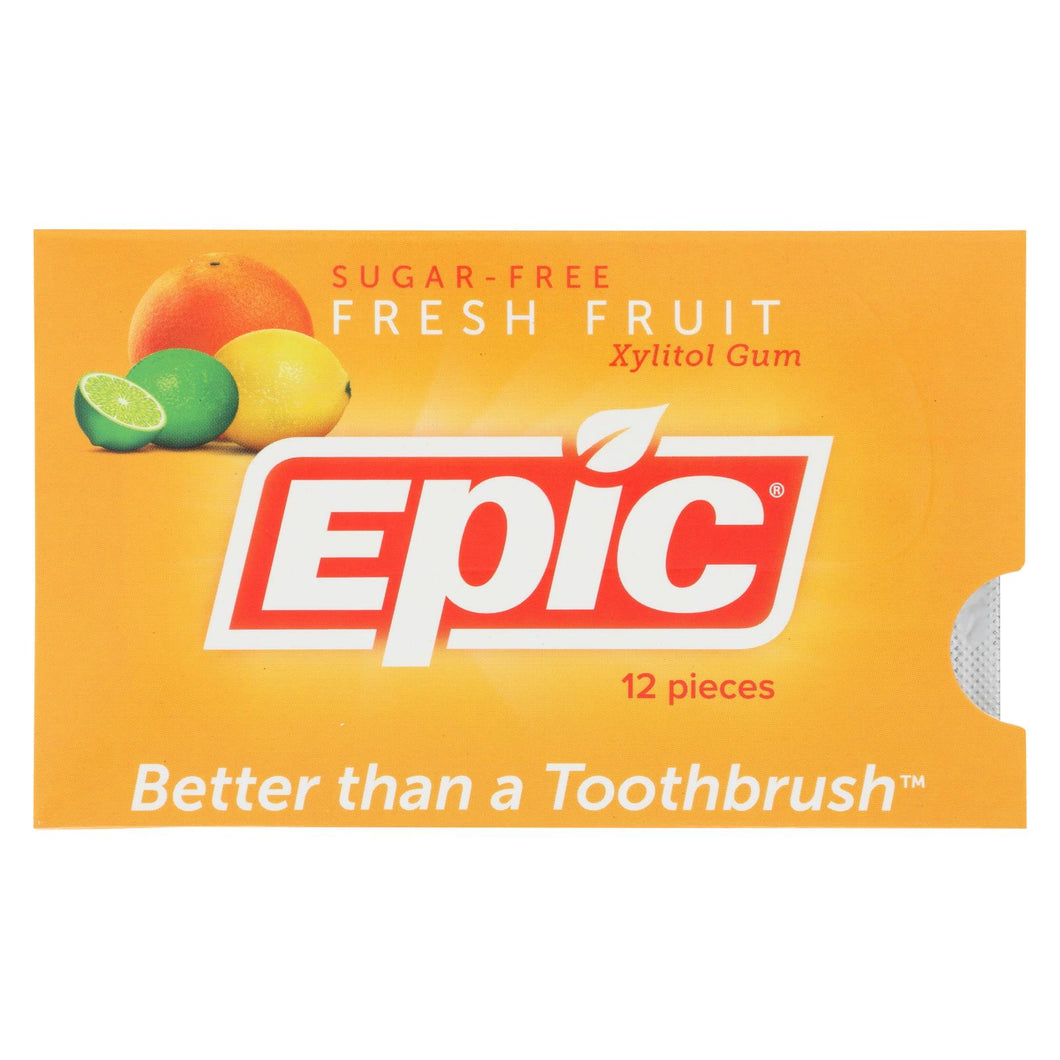 Epic Dental - Xylitol Gum - Fresh Fruit - 12 Count - 1 Case