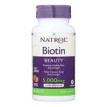 Load image into Gallery viewer, Natrol Biotin - Fast Dissolve - Strawberry - 5000 Mcg - 90 Tablets
