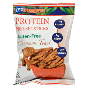 Kay's Naturals Protein Pretzel Sticks Cinnamon Toast - 1.2 Oz - Case Of 6