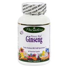 Load image into Gallery viewer, Paradise Herbs Panax Red Ginseng - 60 Vegetarian Capsules

