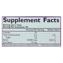 Load image into Gallery viewer, Neocell Laboratories Biotin Bursts - Chewable - Acai Berry - 30 Count
