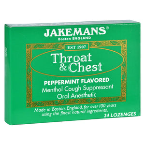Jakemans Lozenge - Throat And Chest - Peppermint - 24 Count - 1 Case