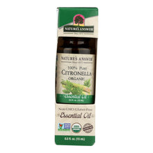 Load image into Gallery viewer, Nature&#39;s Answer - Organic Essential Oil - Citronella - 0.5 Oz.
