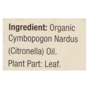 Nature's Answer - Organic Essential Oil - Citronella - 0.5 Oz.