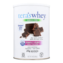 Load image into Gallery viewer, Tera&#39;s Whey Protein - Rbgh Free - Fair Trade Dark Chocolate - 24 Oz
