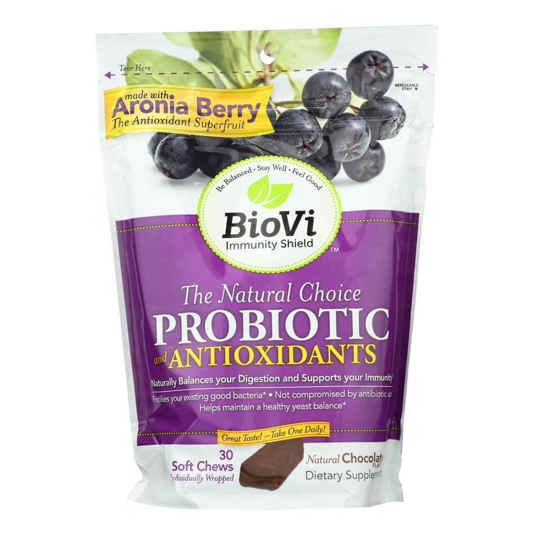 Biovi Probiotic - Antioxidant Blend - Natural Chocolate - 30 Soft Chews