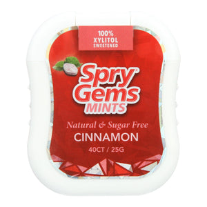 Spry Mints - Xylitol - Gems - Cinnamon - 40 Count - Case Of 6