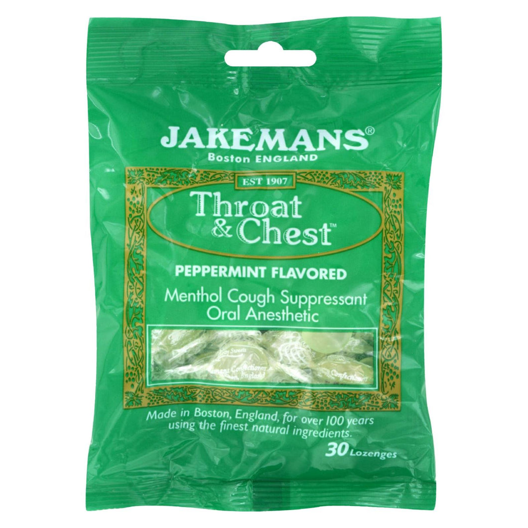 Jakemans Lozenge - Throat And Chest - Peppermint - 30 Count