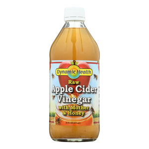 Dynamic Health Apple Cider Vinegar - With The Mother And Natural Honey - Glass Bottle - 16 Oz