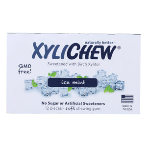 Xylichew Chewing Gum - Ice Mint - Case Of 24 - 12 Pieces