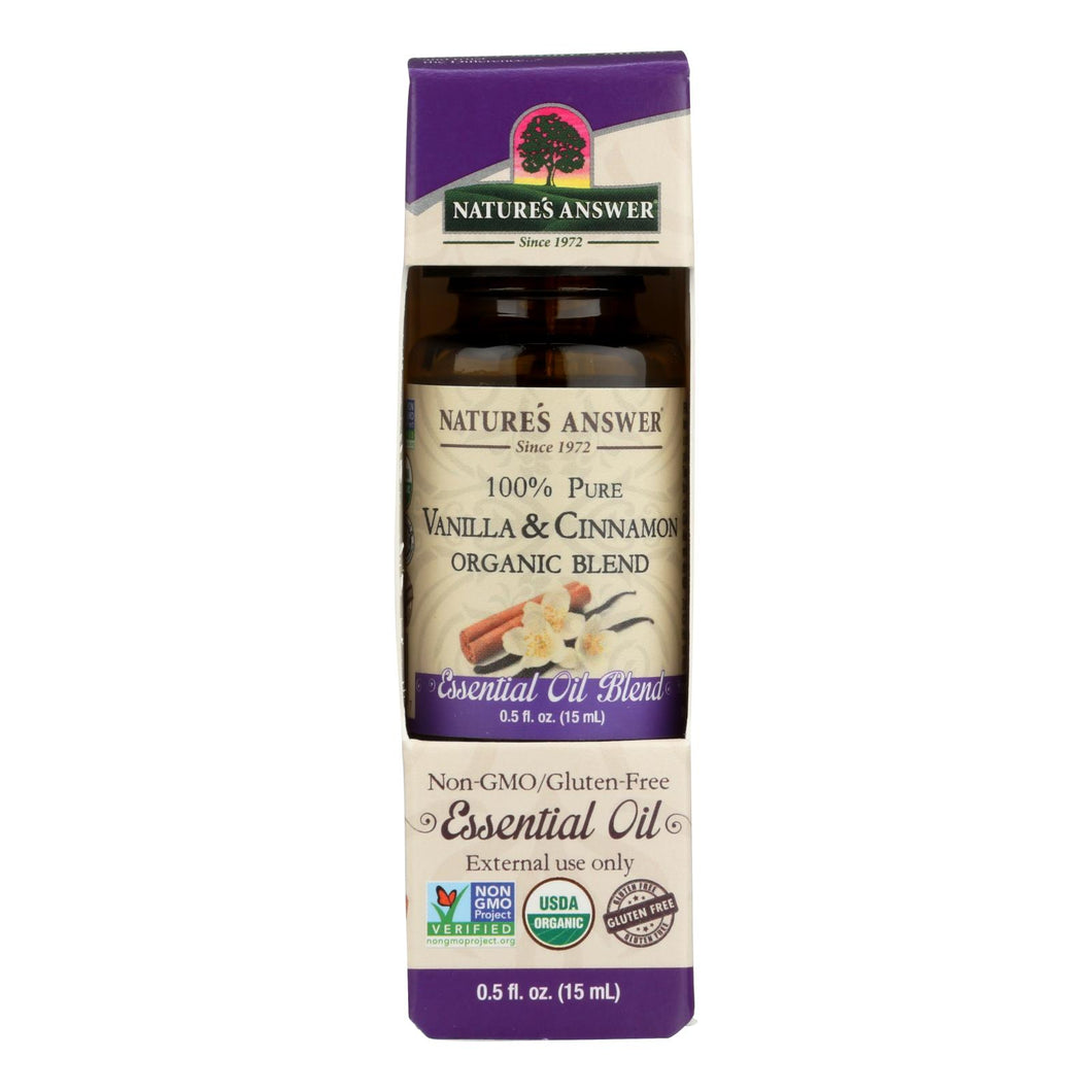 Nature's Answer - Organic Essential Oil Blend - Vanilla And Cinnamon - 0.5 Oz.