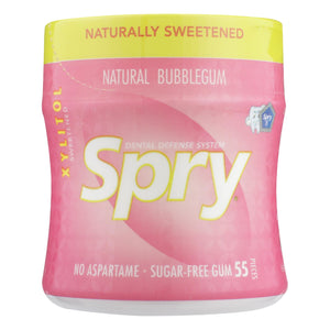 Spry Xylitol Gum - Stronger Longer Bubblegum - Case Of 6 - 55 Count