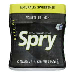 Spry Xylitol Gum - Stronger Longer Licorice - Case Of 6 - 55 Count