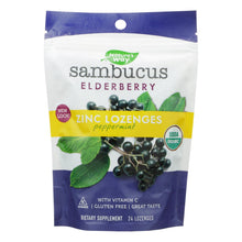 Load image into Gallery viewer, Nature's Way Sambucus Mint Flavored Zinc Lozenges  - 1 Each - 24 Ct
