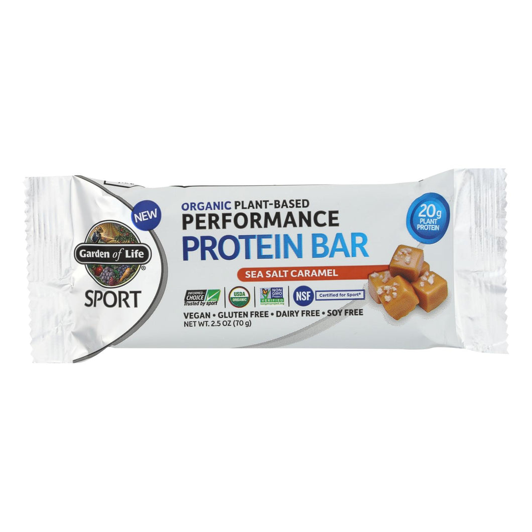 Garden Of Life - Sport Protein Bar Sea Salt Caramel - Case Of 12 - 2.46 Oz